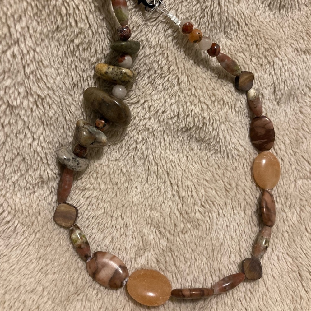 Multi gemstone art necklace